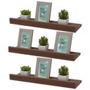 Ver imagem 2 de Kit 3 Prateleiras Porta Quadros 30 X 15cm Nogal Suporte Invisível