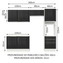 Ver imagem 4 de Armário de Cozinha Completa 260cm Branco/Preto Lux Madesa 05