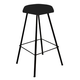 Kit 09 Banqueta Alta Lari Eiffel Hexágono Cozinha Bar Balcão Bistrô Ferro Preto Tecido Sintético Pre - 2