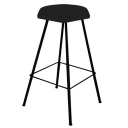 Kit 09 Banqueta Alta Lari Eiffel Hexágono Cozinha Bar Balcão Bistrô Ferro Preto Tecido Sintético Pre - 3