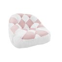 Ver imagem 1 de Poltrona Paloma Escritório Sala Pé Plástico Suede Branco e Suede Rosa Bebê - Dominic Decor