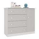 Ver imagem 2 de Cômoda Infantil 95cm 1 Porta e 4 Gavetas Encanto Multimóveis Mp4449 Branco/off White Branco/off