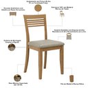Ver imagem 6 de Mesa de Jantar 6 Lugares com 06 Cadeiras Madeira Maciça Estofada Lazuli F06 Linho Mescla Freijó - Ly