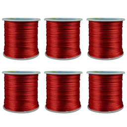 Kit com 6 Cetim Rabo de Rato 1mm Rolo com 100 M Vermelho - 1