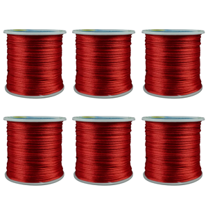 Kit com 6 Cetim Rabo de Rato 1mm Rolo com 100 M Vermelho