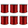 Kit com 6 Cetim Rabo de Rato 1mm Rolo com 100 M Vermelho - 1