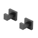 Ver imagem 1 de Kit 2 Porta Toalha Cabide Quadrado Preto/black para Banheiro