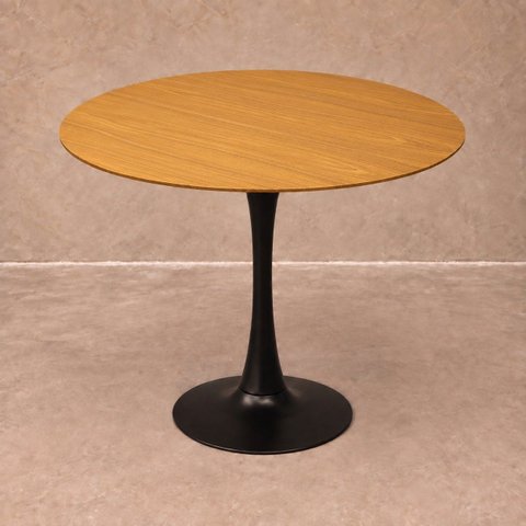 Mesa de Jantar Redonda Saarinen Basic Freijó 110cm Preta Design Moderno