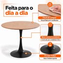 Ver imagem 3 de Mesa de Jantar Redonda Saarinen Basic Freijó 110cm Preta Design Moderno