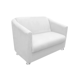 Namoradeira Bia Decorativa Reforçada Recepção Clinica Salão Sala de Estar Courino Branco - 2