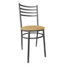 Ver imagem 2 de Conjunto 2 Cadeiras Jantar de Metal Preto e Assento Estofado Bege