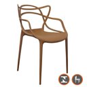 Ver imagem 2 de Kit 4 Cadeiras Empilhável Inmetro Aviv Master Allegra Fratini Polipropileno Marrom Cap Suporta