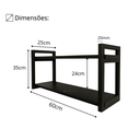 Ver imagem 4 de Prateleira Suspensa Parede Estilo Industrial Mdf Premium com Suportes em Aço Preto