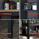 Ver imagem 5 de Bancada Ilha Cozinha 2 Prateleiras 120x80 Cm Cd1019 Preto Dtall