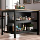 Ver imagem 3 de Bancada Ilha Cozinha 2 Prateleiras 120x80 Cm Cd1019 Preto Dtall