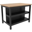 Ver imagem 1 de Bancada Ilha Cozinha 2 Prateleiras 120x80 Cm Cd1019 Preto Dtall
