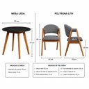 Ver imagem 3 de Mesa Redonda Leda 90cm MDF & 04 Cadeiras Estofadas Ergonômica