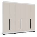 Ver imagem 2 de Guarda-Roupa Casal 6 Portas de Bater Madrid Bege/Creme/Branco
