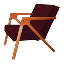Ver imagem 2 de Conjunto 2 Poltronas Monalisa Com Braços de Madeira Suede Vermelho Bordo - LM DECOR