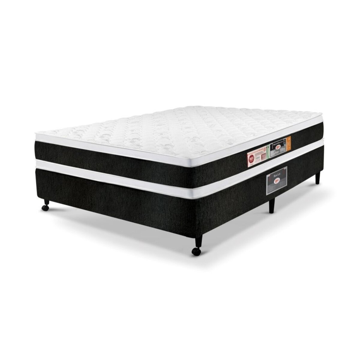 Cama Box Casal Castor Black e White Air Double Face D45 138x188x54 + Box Castor - 1