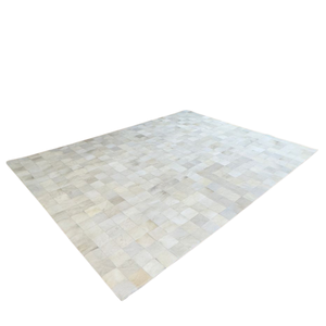 Tapete de Couro Tons de Branco 200x250 Placa de 10cm Quadriculado
