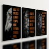 Kit 3 Quadro Decorativo Motivacional Leão Águia Lobo Foco 28x20cm - 1