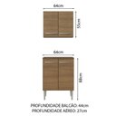 Ver imagem 3 de Kit Armário de Cozinha 4 Portas com Armário Aéreo e Balcão Emilly Madesa