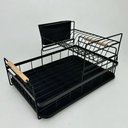 Ver imagem 2 de Escorredor de Louças Duplo 2 Andares 44x31x24cm - Preto