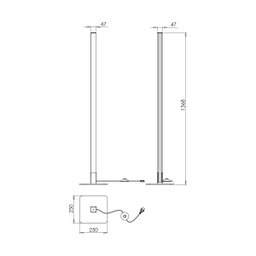 Kit 2 Luminária de Chão Coluna Led Geórgia 18w Bivolt 2000lm em Madeira Maciça - 5