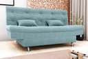 Ver imagem 4 de Sofá Cama Salomão Confortável para Sala e Quarto de Hospedes: Boucle Azul
