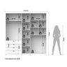 Guarda-roupa Casal com Espelho 5 Portas 4 Gavetas 100% Mdf Look 226 Cm - Branco Fosco C/ Champanhe - 6
