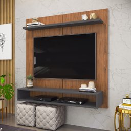 Painel para Tv até 50 Polegadas 1 Prateleira Théo Dj Móveis Freijó/cinza Urbano - 2