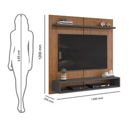 Painel para Tv até 50 Polegadas 1 Prateleira Théo Dj Móveis Freijó/cinza Urbano - 9