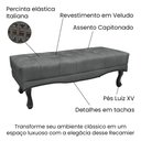 Ver imagem 6 de Kit Cabeceira e Calçadeira Recamier Solteiro 0,90m Vicenza Veludo - Pallazio Cinza Grafite
