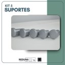 Ver mais imagens de Kit 5 Suporte Espelho Adnet Pendurador Resistente - Prata