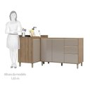 Ver imagem 5 de Cozinha de Canto Pequena 2 Peças com Aéreo Balcão Canto e Balcão para Pia Mel Luciane Móveis