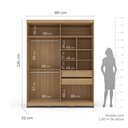 Ver imagem 3 de Guarda-Roupa Americano Solteiro 4 Portas 100% MDF Pérola Yescasa Bege/Carvalho/Off White