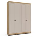 Ver imagem 2 de Guarda-Roupa Americano Solteiro 4 Portas 100% MDF Pérola Yescasa Bege/Carvalho/Off White