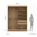 Ver imagem 3 de Guarda-roupa Solteiro 4 Portas 100% Mdf Pérola Yescasa