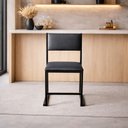 Ver imagem 1 de Cadeira Empilhável Preta Assento Estofado Preto