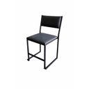 Ver imagem 3 de Cadeira Empilhável Preta Assento Estofado Preto