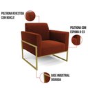 Ver imagem 4 de Namoradeira e 2 Poltronas Industrial Alta Dourado Marisa Bouclê Terra D03 - D’Rossi
