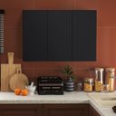 Ver imagem 2 de Armário Aéreo 3 Portas Cozinha Lavanderia Quarto - Mod.3003 Cor:preto