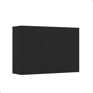Armário Aéreo 3 Portas Cozinha Lavanderia Quarto - Mod.3003 Cor:preto