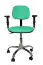 Ver imagem 2 de Cadeira Secretaria Bolt CR com Braco Regulavel - Couro Sintetico Corano - Turquesa