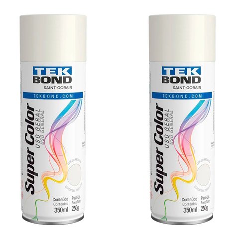 Kit 2x Tinta Spray Branco Brilhante Pintura Geladeira Metal