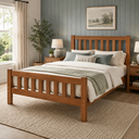 Ver imagem 1 de Cama de Casal Cor Mogno Madeira de Eucalipto Zero MDF