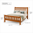 Ver imagem 2 de Cama de Casal Cor Mogno Madeira de Eucalipto Zero MDF