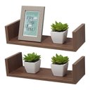 Ver imagem 2 de Kit 2 Prateleiras U 40 X 15cm Nogal Suporte Invisível
