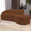 Ver imagem 2 de Sofá Living 2 Lugares 180cm Braço Esquerdo Mozart D06 Veludo Telha - Mpozenato